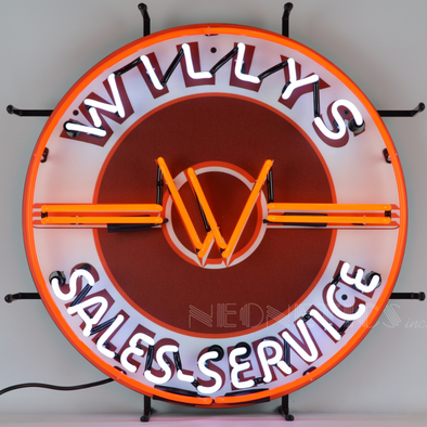 JEEP WILLYS SALES SERVICE NEON SIGN