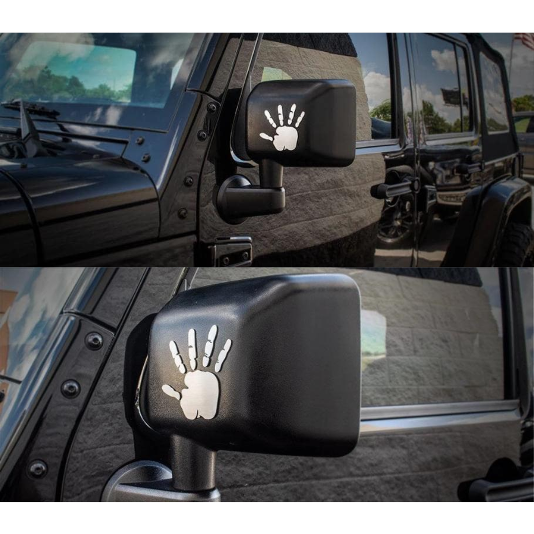 Jeep Wrangler - Wave Hand Emblems | Stainless Steel, Brushed 2pc