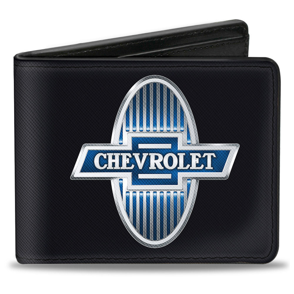 1929 Chevrolet Bowtie Logo Black & Blue Bi-Fold Wallet