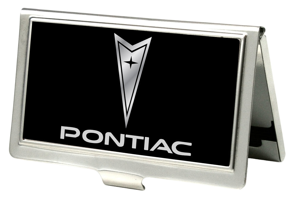 Pontiac Black & Silver Business Card Holder - Small