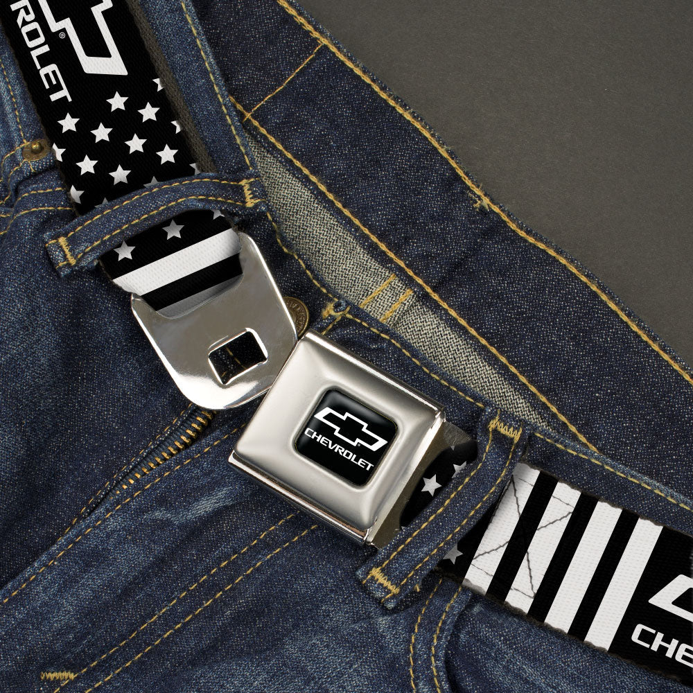 Chevrolet Bowtie Americana Stars and Stripes Black & White Webbing