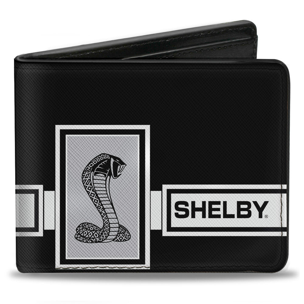 Shelby GT 500 Cobra Black & Silver Bi-Fold Wallet