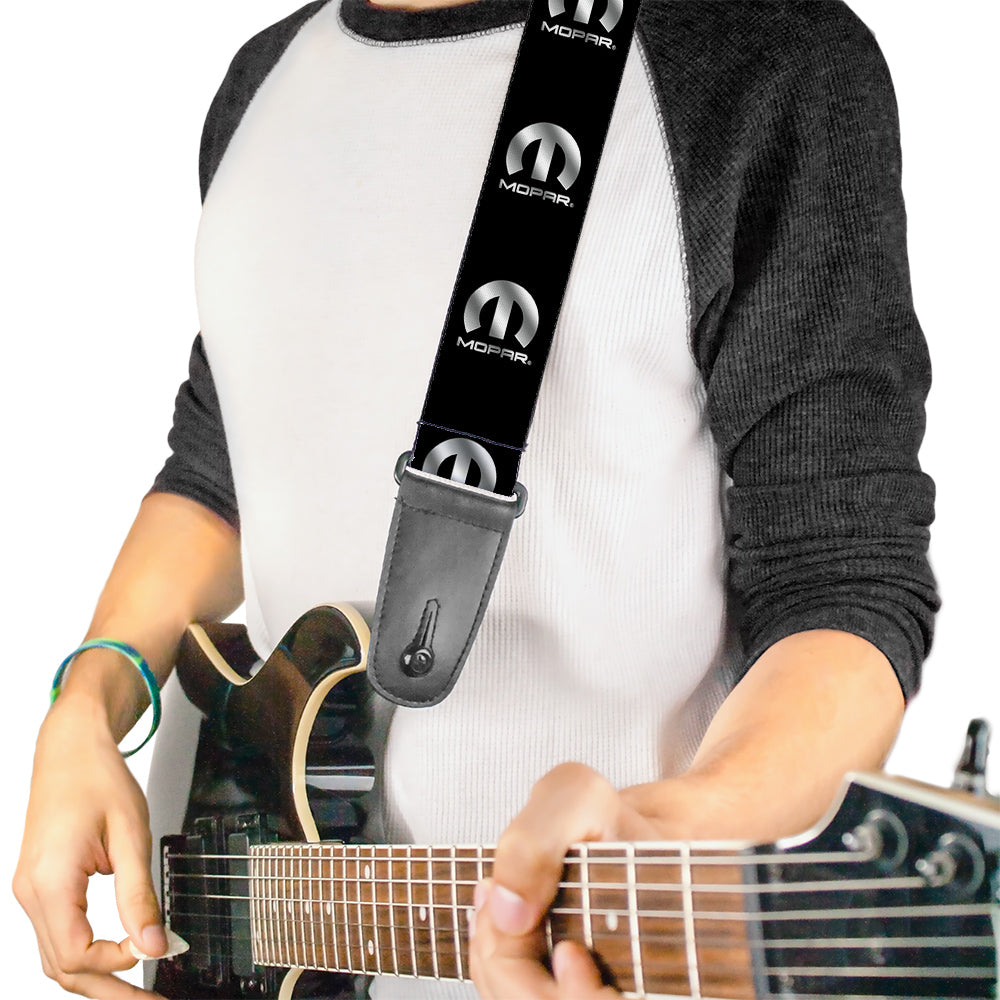 Mopar Logo Black & Silver Gradient Guitar Strap