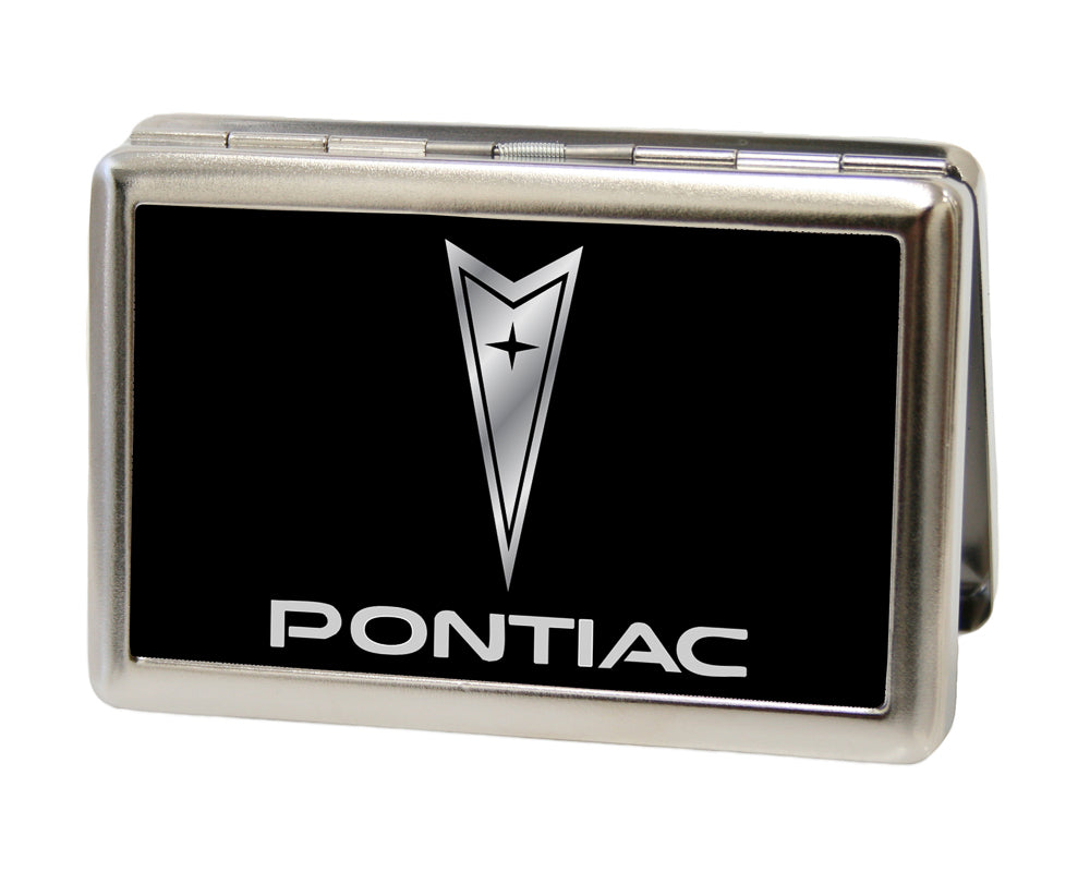 Pontiac Black & Silver Business Card Holder - Large