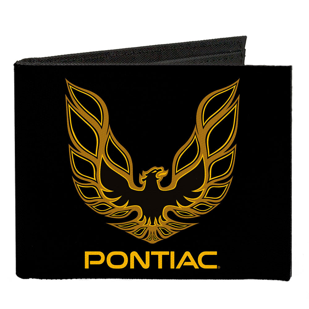 Firebird Pontiac Logo Black & Gold Canvas Bi-Fold Wallet