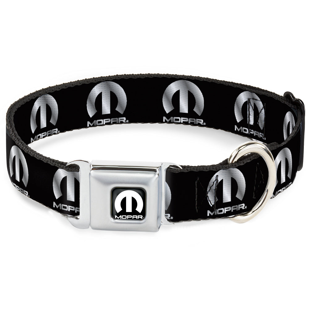 Mopar Logo Black & Silver Gradient Seatbelt Buckle Collar