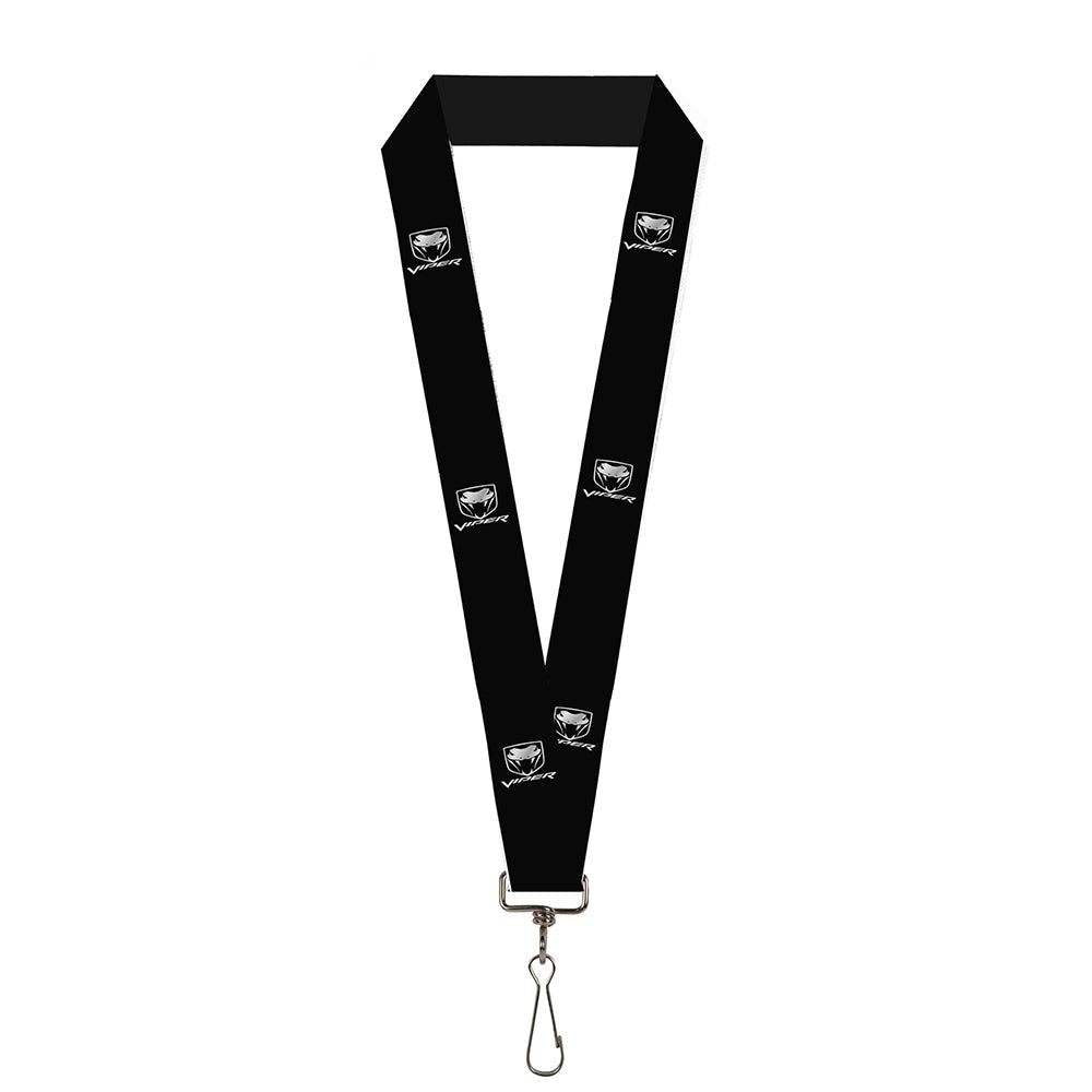 Dodge Viper Black & Silver Logo Lanyard - 1.0"