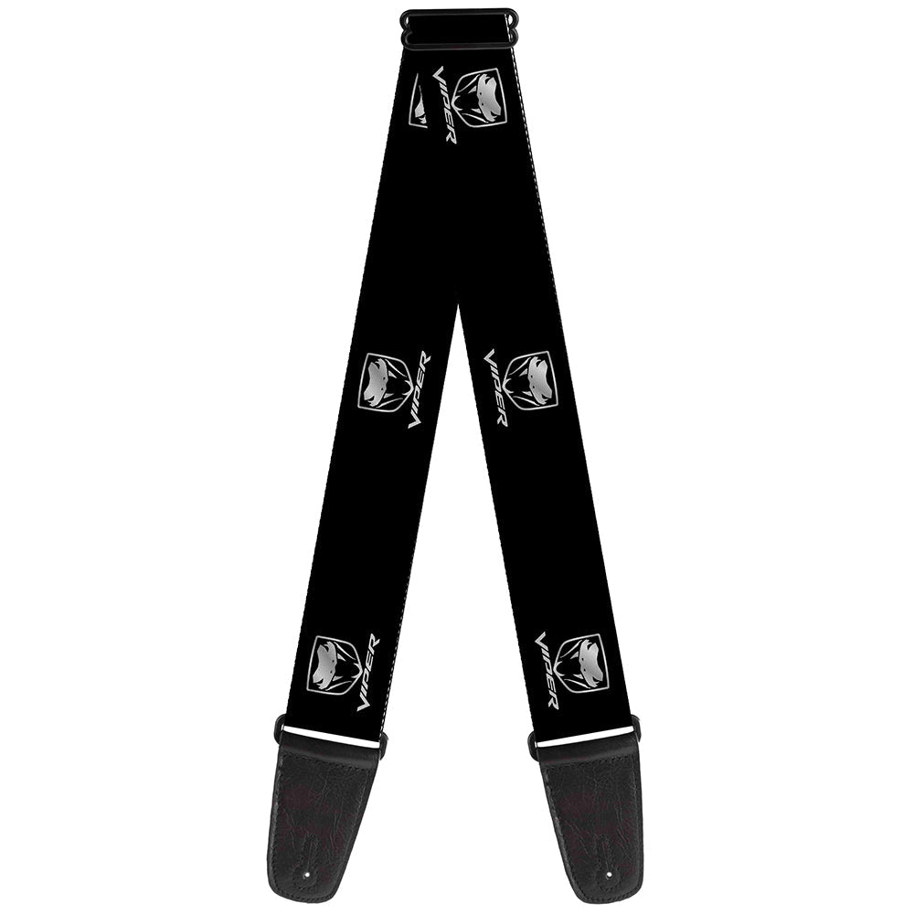 Dodge Viper Black Silver Logo - Guitar Strap