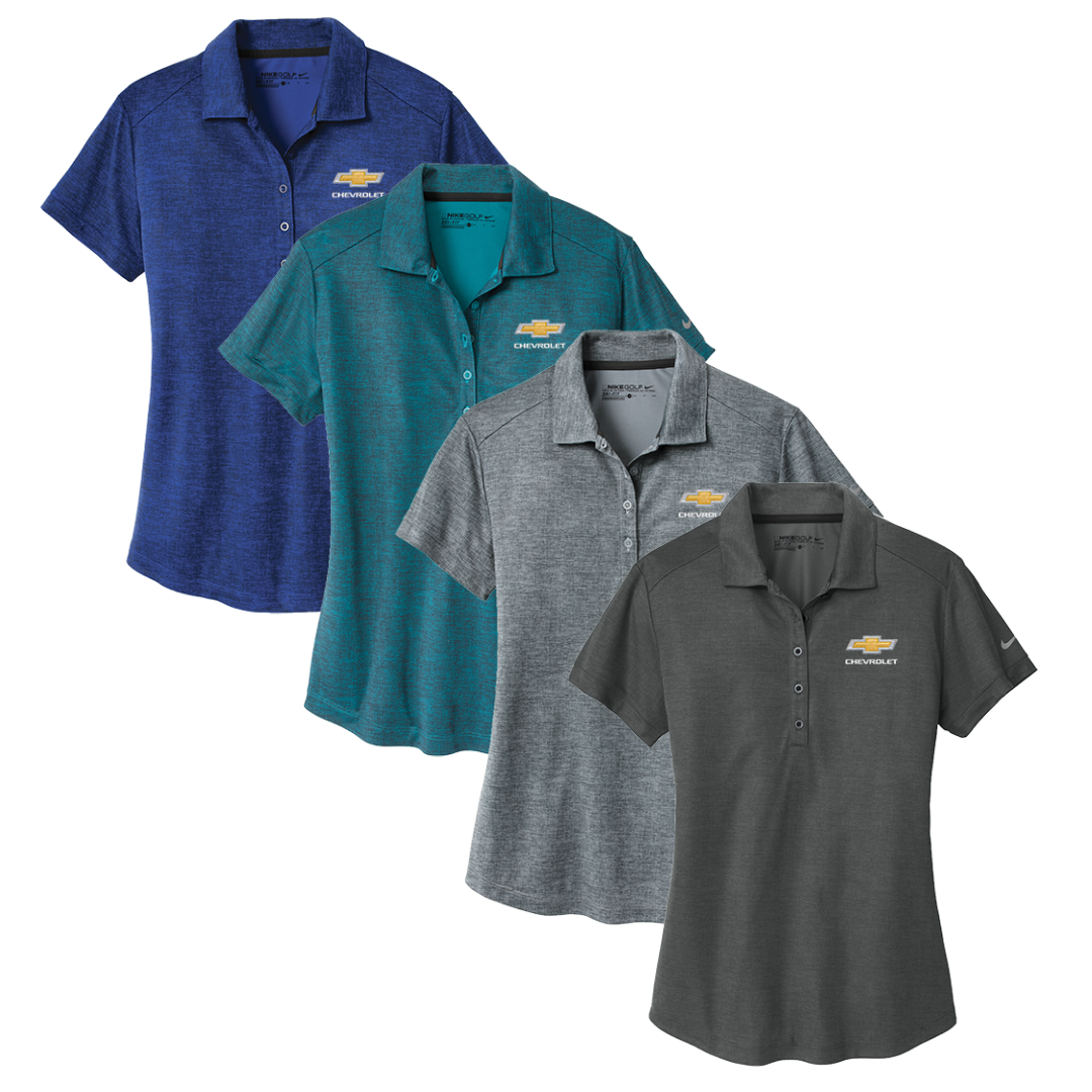 Ladies Chevrolet Gold Bowtie Nike Golf Dri-FIT Crosshatch Polo