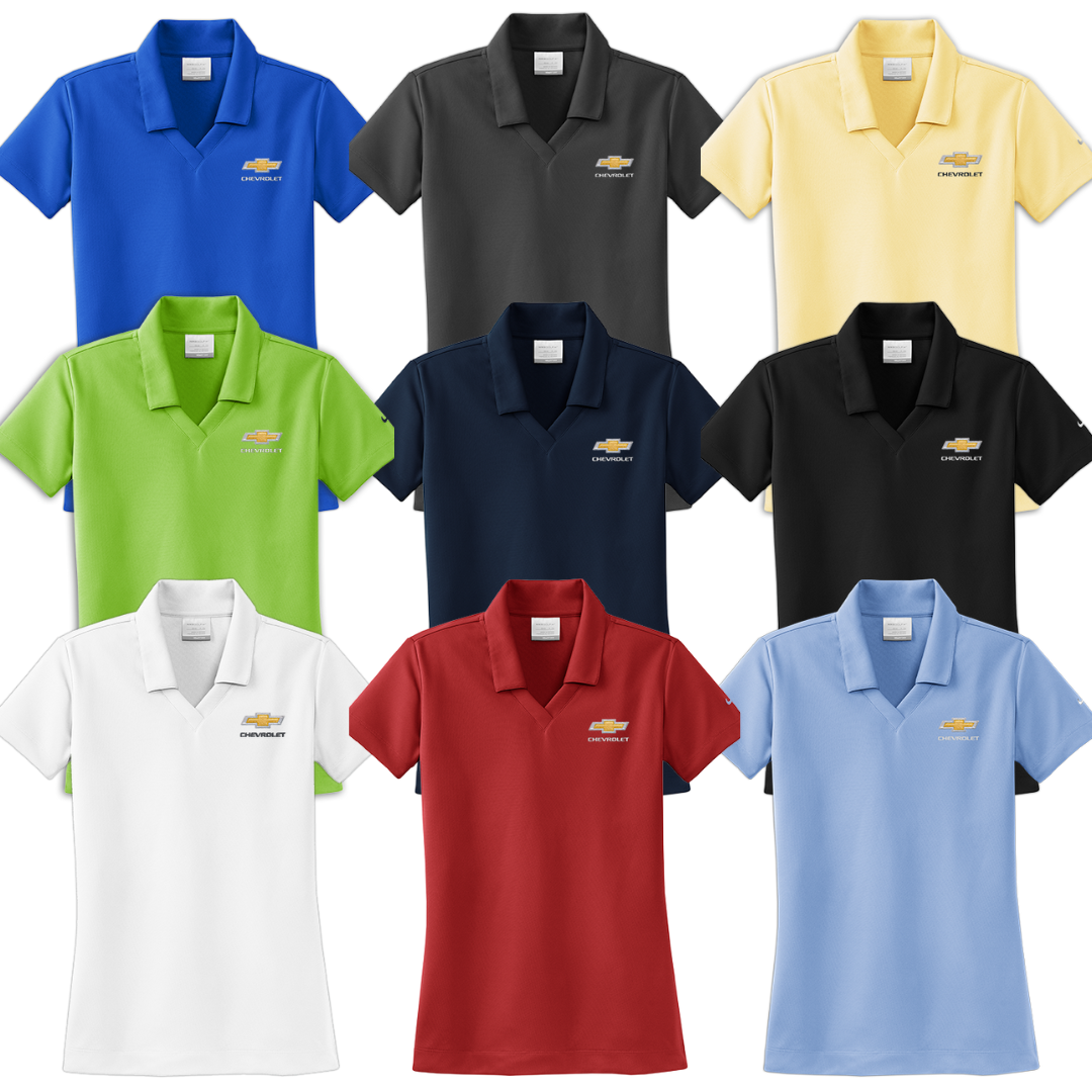 Ladies Chevrolet Gold Bowtie Nike Golf Dri-FIT Micro Pique Polo