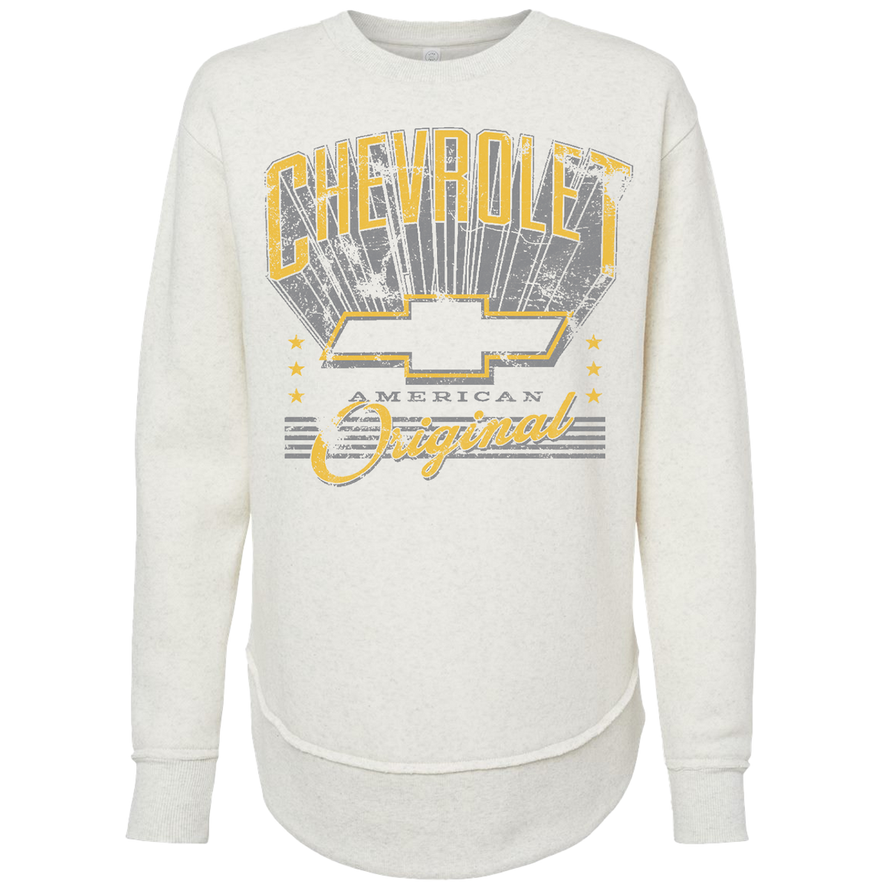 Ladies Chevrolet Marquee Oversized Crew Sweatshirt – Natural Heather