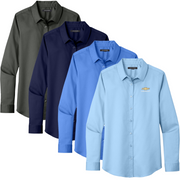 ladies-chevy-bowtie-superpro-react-long-sleeve-work-shirt-polo