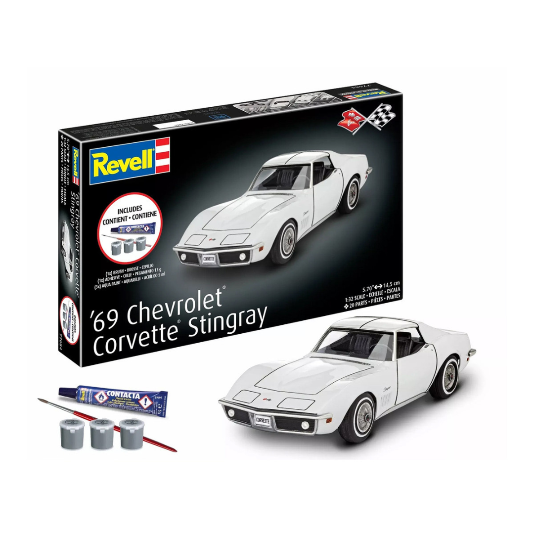 Level 3 Model Kit 1969 Chevrolet Corvette Stingray All-Included Kit 1/32 Scale Model