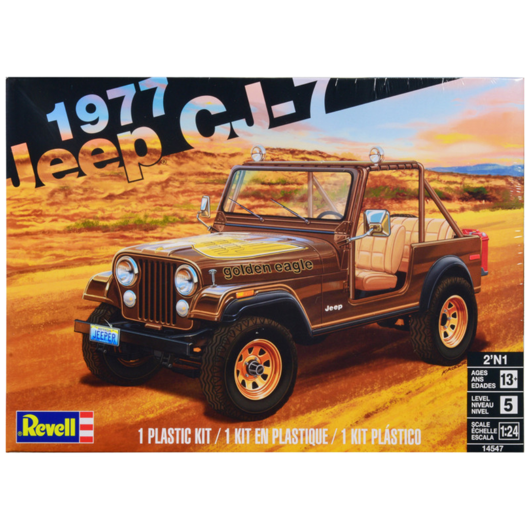 Level 5 Model Kit 1977 Jeep CJ-7 2-in-1 Kit 1/24 Scale Model by Revell