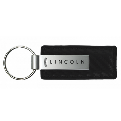 Lincoln Carbon Fiber Leather Key Fob in Black