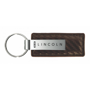 Lincoln Carbon Fiber Leather Key Fob in Taupe