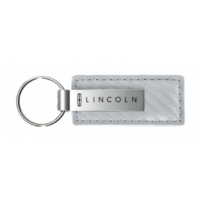 Lincoln Carbon Fiber Leather Key Fob in White