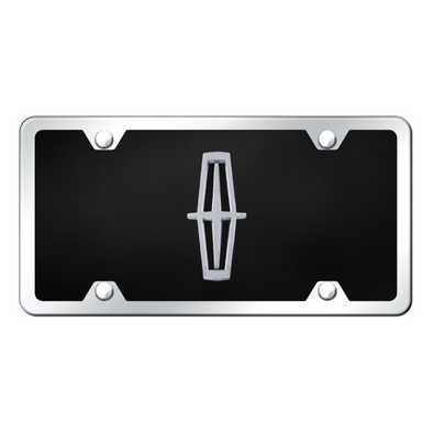Lincoln Vertical (Black Fill) Acrylic License Plate Kit - Chrome on Black