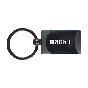 Mach 1 Two-Tone Rectangular Key Fob in Gun Metal