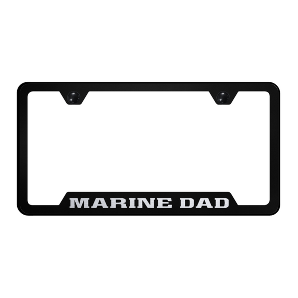 Marine Dad Cut-Out Frame - Laser Etched Black