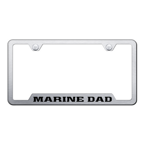 Marine Dad Cut-Out Frame - Laser Etched Brushed