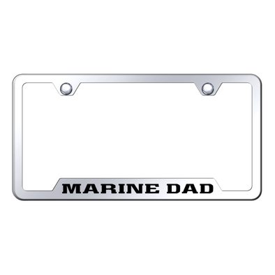Marine Dad Cut-Out Frame - Laser Etched Mirrored