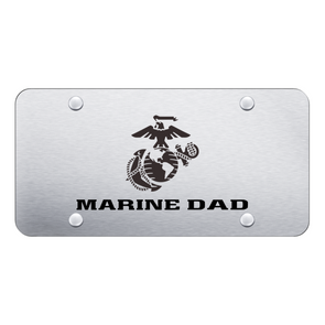 Marine Dad License Plate - Laser Etched Brushed