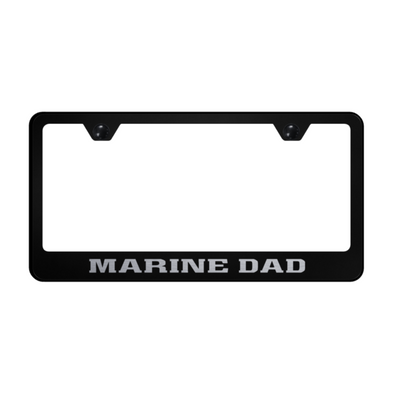 Marine Dad Stainless Steel Frame - Laser Etched Black