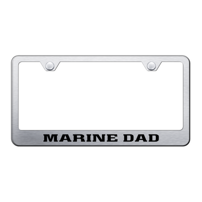 Marine Dad Stainless Steel Frame - Laser Etched Brushed