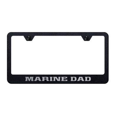 Marine Dad Stainless Steel Frame - Laser Etched Rugged Black