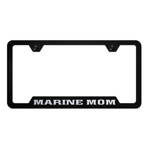 Marine Mom Cut-Out Frame - Laser Etched Black