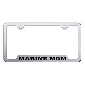 Marine Mom Cut-Out Frame - Laser Etched Brushed