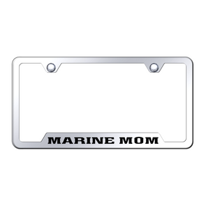 Marine Mom Cut-Out Frame - Laser Etched Mirrored