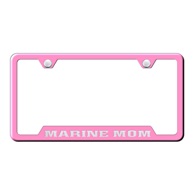 Marine Mom Cut-Out Frame - Laser Etched Pink