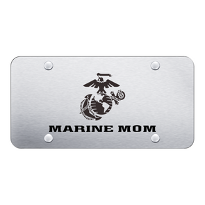 Marine Mom License Plate - Laser Etched Brushed