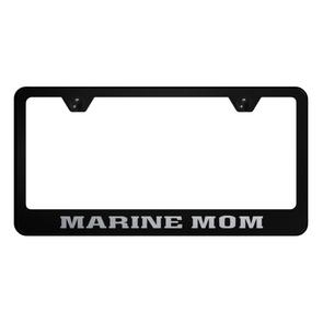Marine Mom Stainless Steel Frame - Laser Etched Black