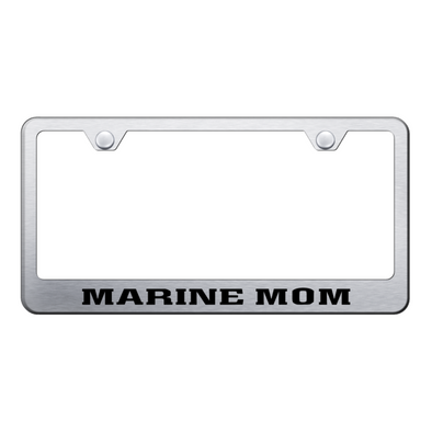 Marine Mom Stainless Steel Frame - Laser Etched Brushed