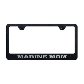 Marine Mom Stainless Steel Frame - Laser Etched Rugged Black