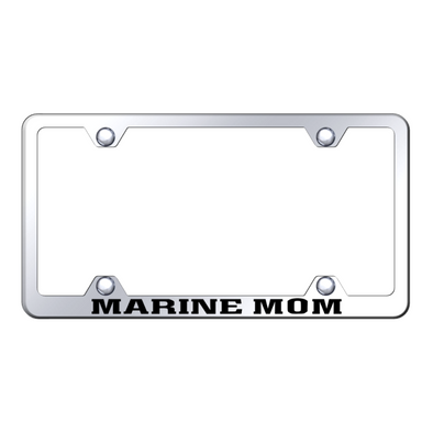 Marine Mom Steel Wide Body Frame - Laser Etched Mirrored