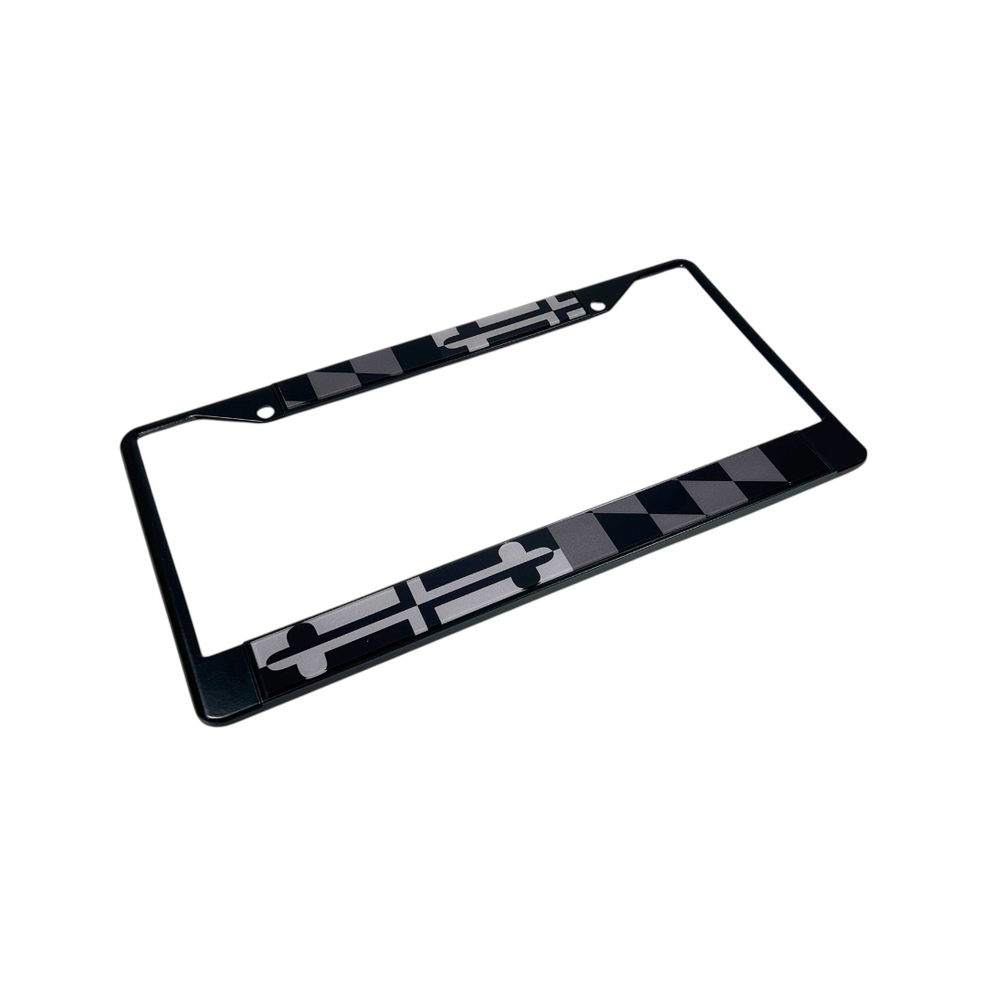Maryland Flag Blacked Out License Plate Frame