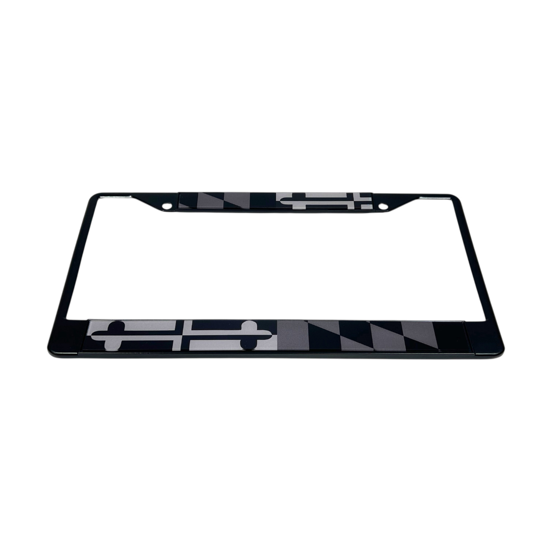 Maryland Flag Blacked Out License Plate Frame