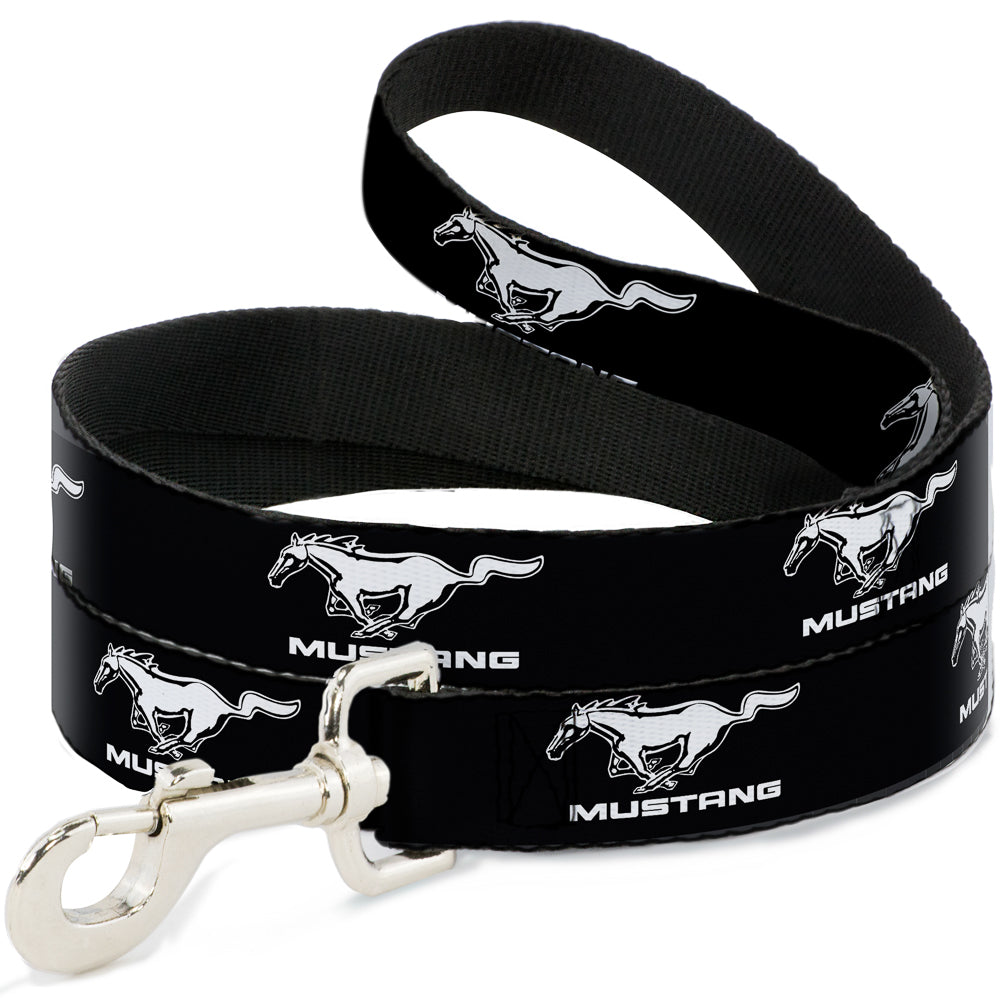 Ford Mustang Black & White Logo Dog Leash