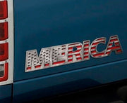 MERICA Polished Stainless Emblem 1Pc | Stainless Steel, Choose Finish/Color Inlay-ACC-142077-corvette-store-online