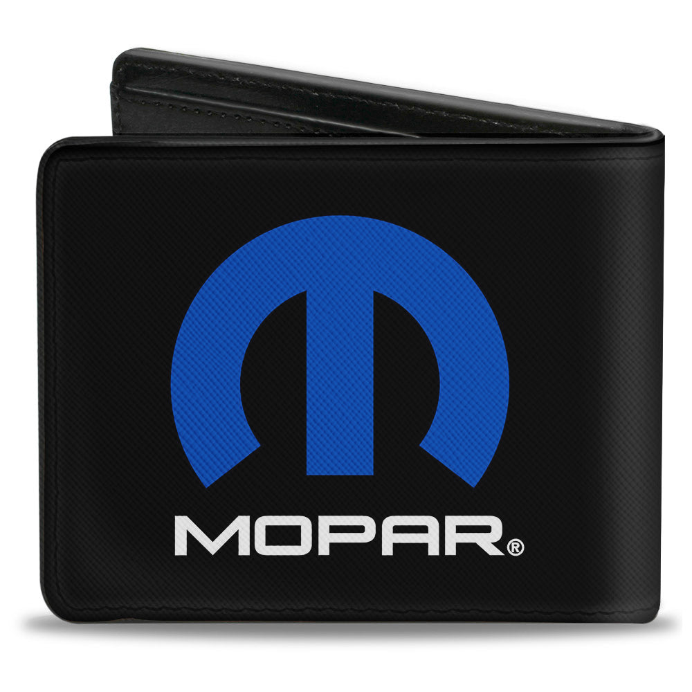 Mopar Logo Black & Blue Bi-Fold Wallet