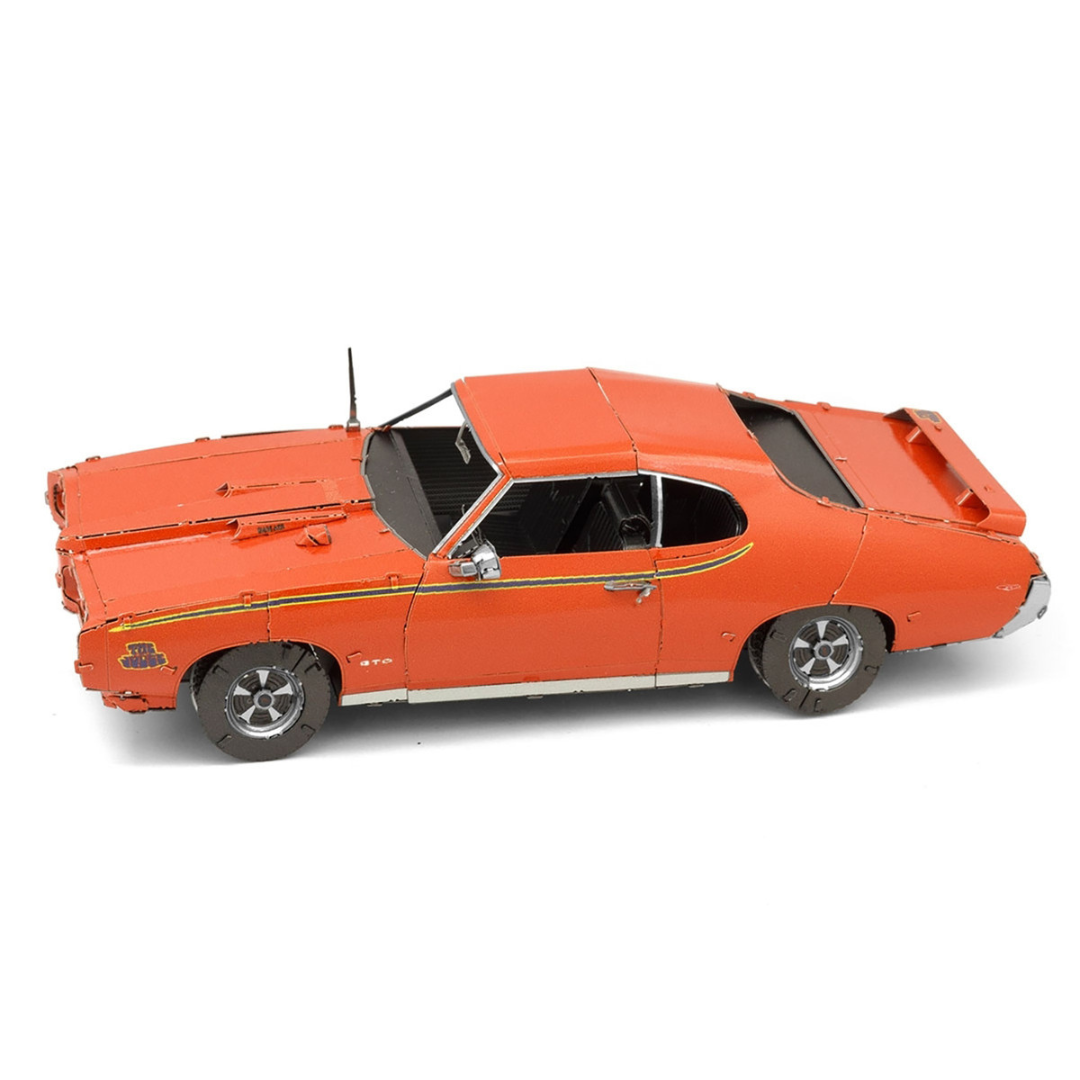 Model Kit 1969 Pontiac GTO Judge Orange with Black Stripes (Moderate Difficulty) Steel Model