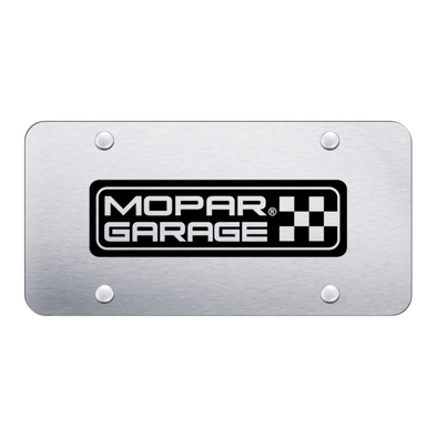 Mopar Garage License Plate - Laser Etched Brushed