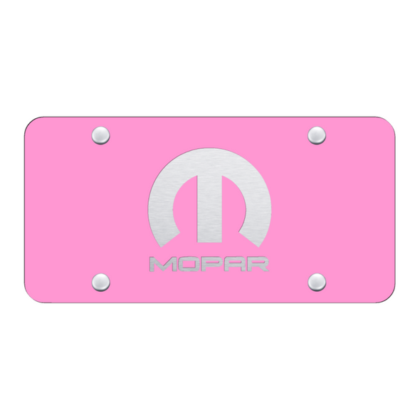Mopar License Plate - Laser Etched Pink