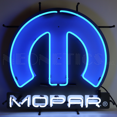MOPAR OMEGA M NEON SIGN WITH BACKING