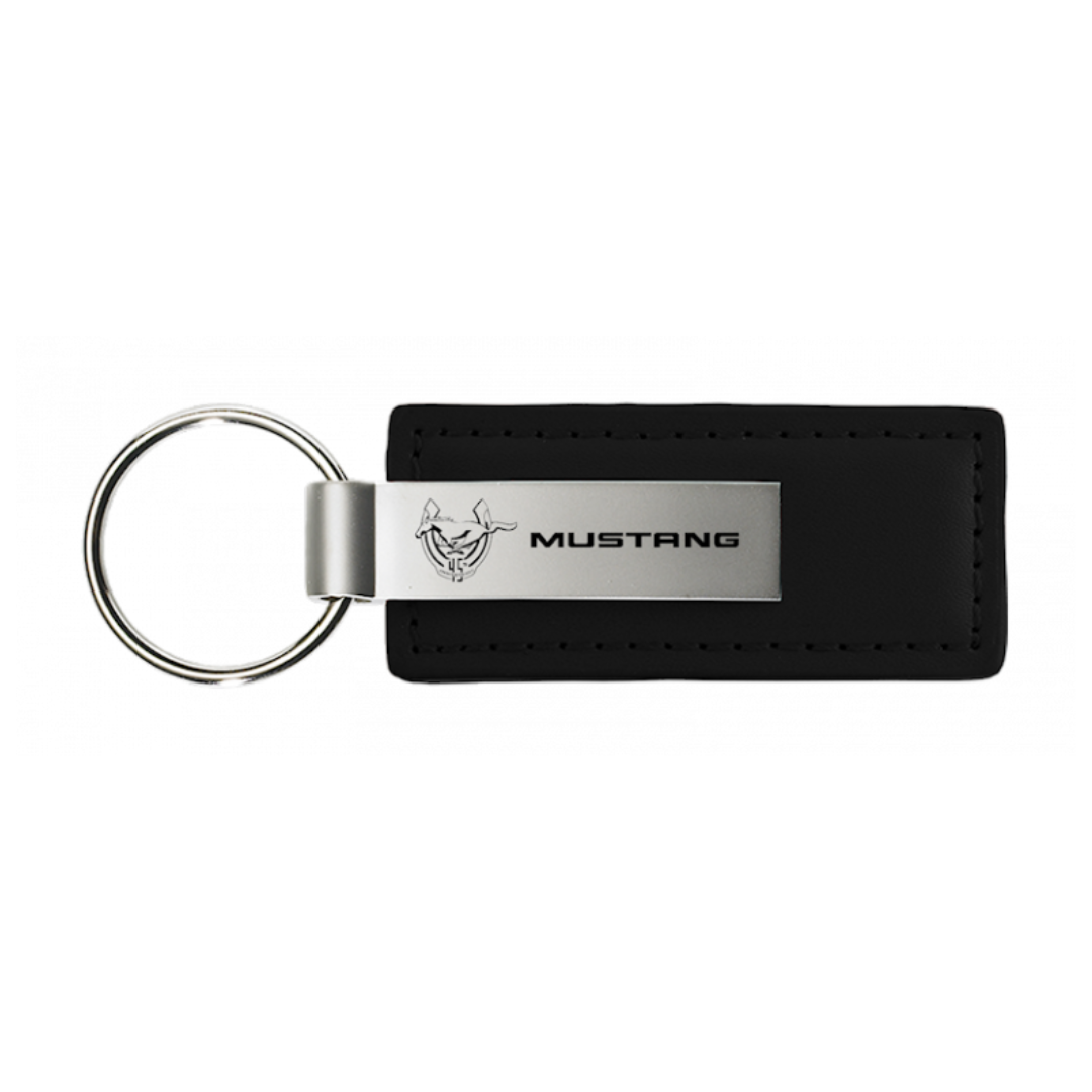 mustang-45th-anniversary-leather-key-fob-in-black-20244-classic-auto-store-online