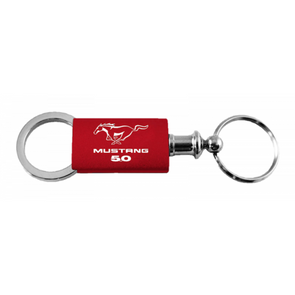 Mustang 5.0 Anodized Aluminum Valet Key Fob - Red